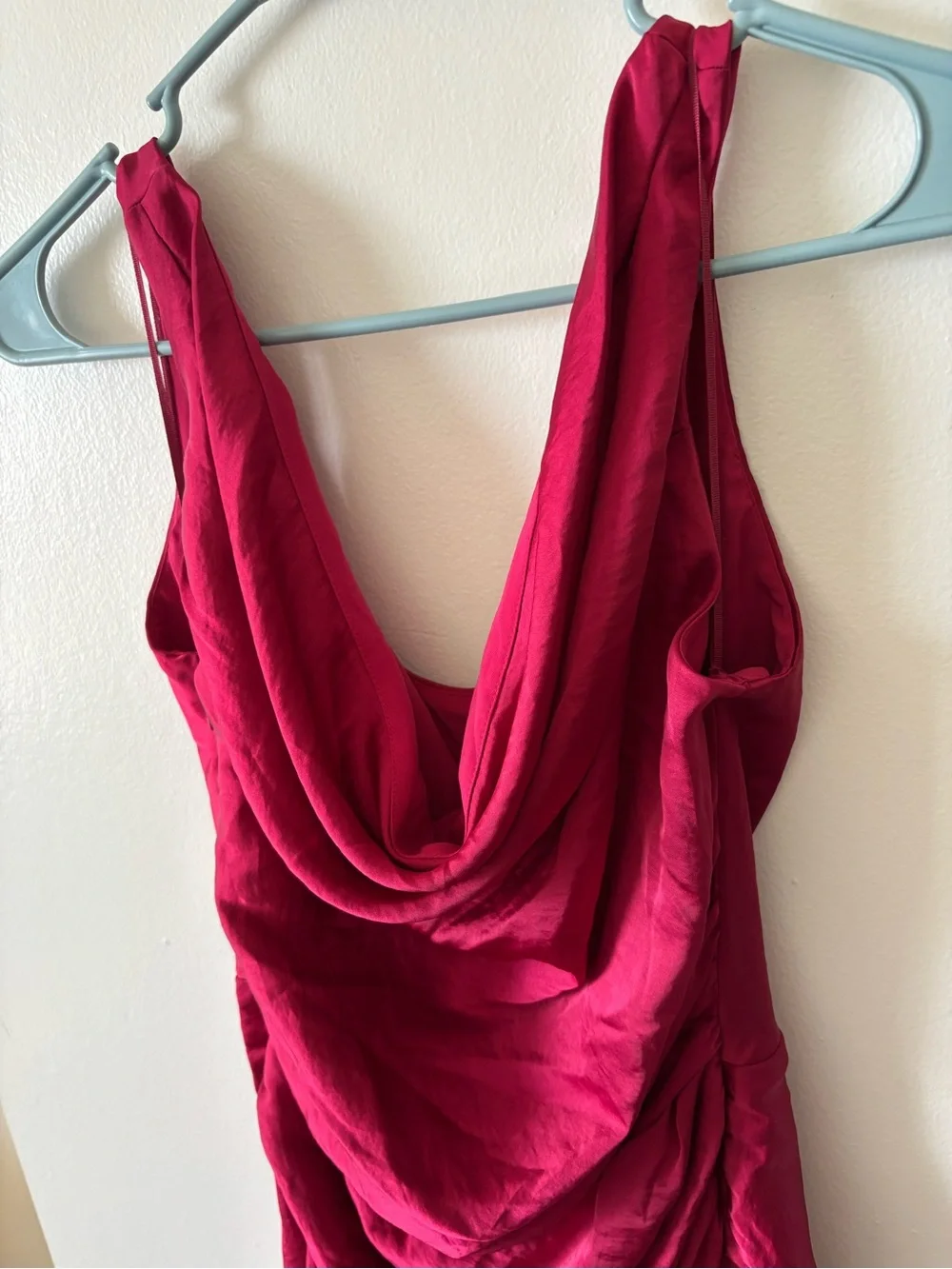 Abercrombie & Fitch Deep Pink Draped V-Neck Maxi Dress